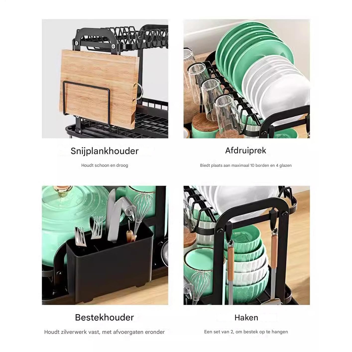 Großer Geschirrtrockner Spülgestell Für Arbeitsplatte | Becher Tasse Schüssel Besteck Aufbewahrung Abtropfhalter Für Spüle Wohnung Küchenorganisation