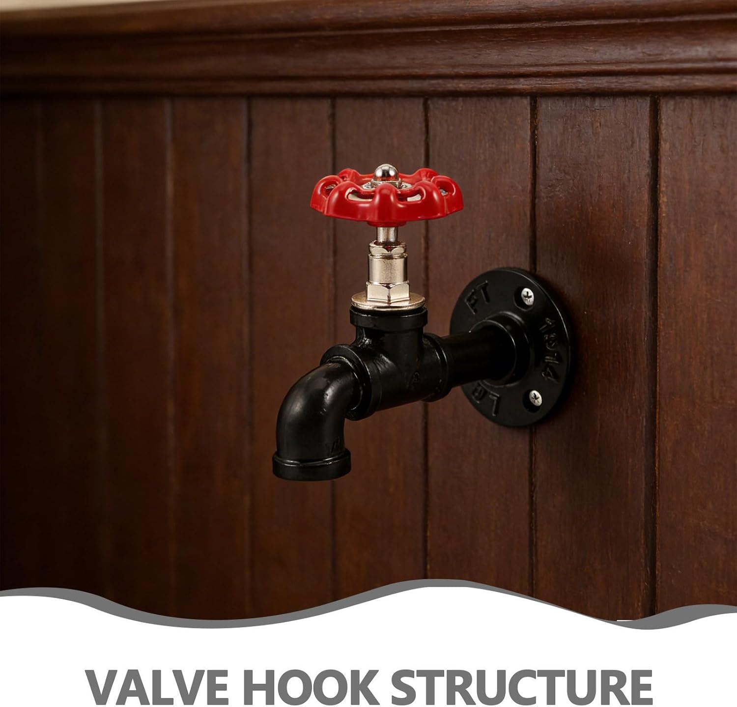 Industrial Pipe Wall Hook Rack for Bedroom and Mudroom Organization image 3