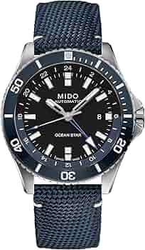 Amazon.co.jp: [ミドー] メンズ 200m防水 GMT ダイバーズウォッチ 80