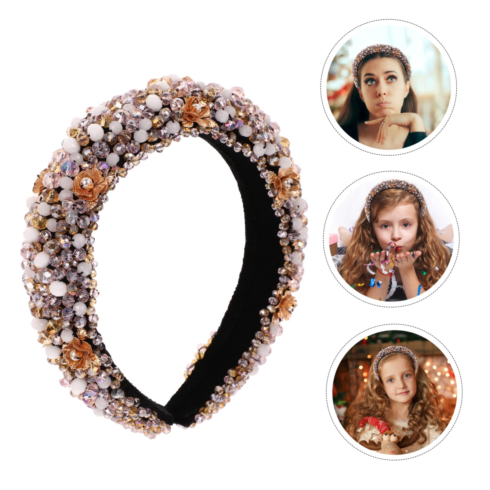 Cerchietto Cristallo Barocco in Lega Design Flessibile e Comodo da Indossare, Accessorio Chic per Chioma Glitter la Vita Quotidiana