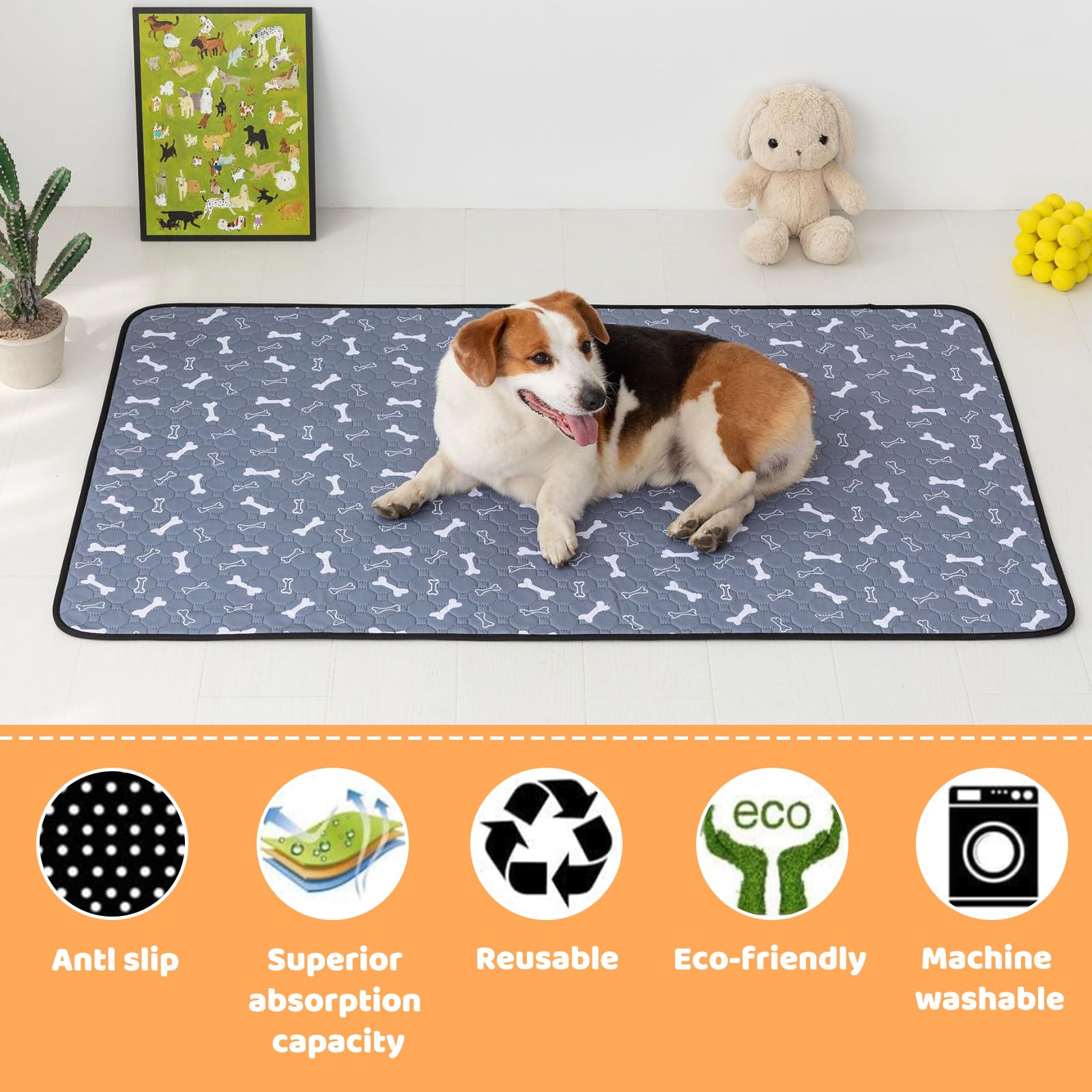 JSTHHTT 2 Pack Dog Training Pads, Reusable Puppy Training Pads, Washable Puppy Pads - Image 4