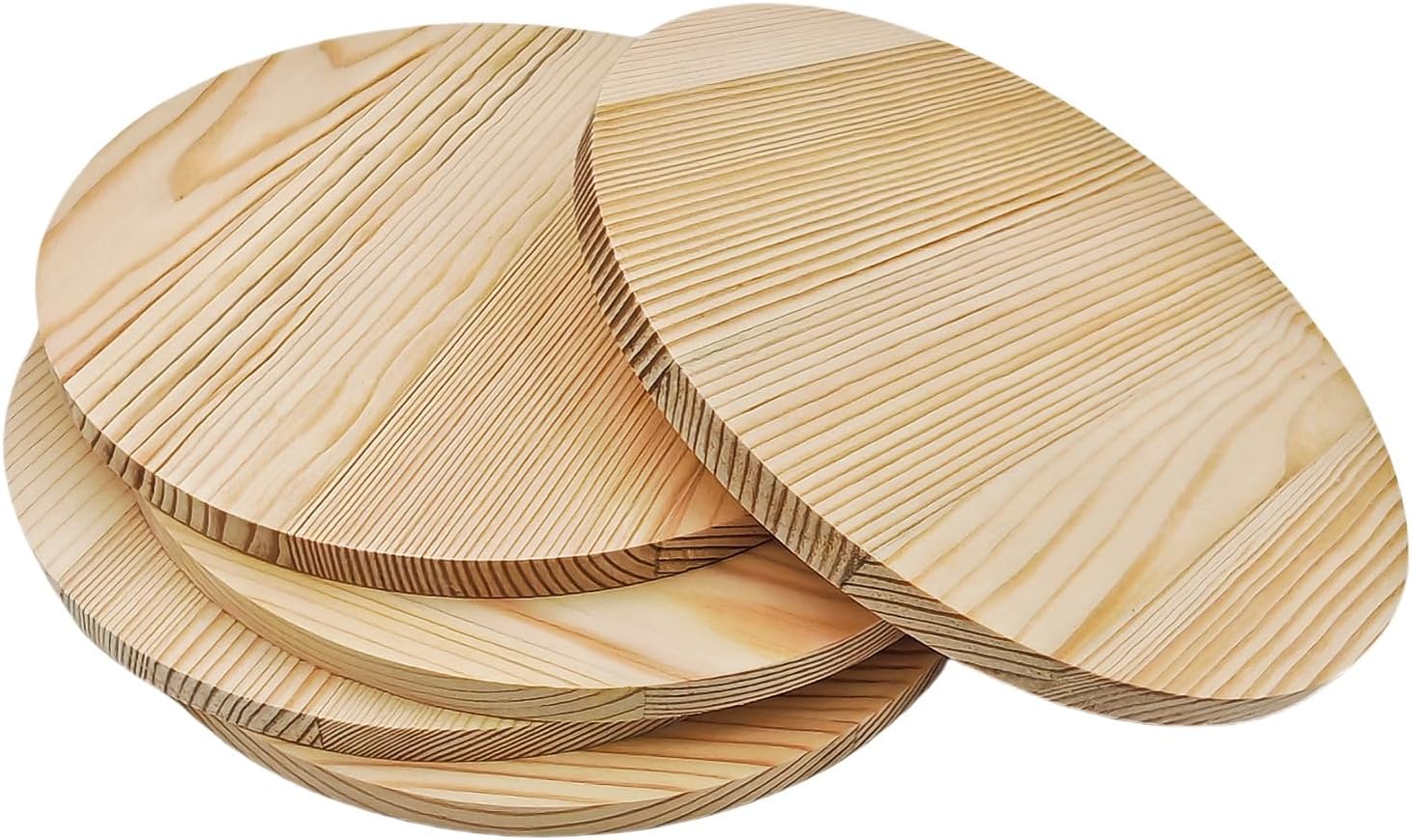 5PCS Pine Circle Plaque, 7.9x0.4in Blank Unfinished Round Wooden Circles Plaques for Craft Projects, Engraving, Wood Burning, Painting