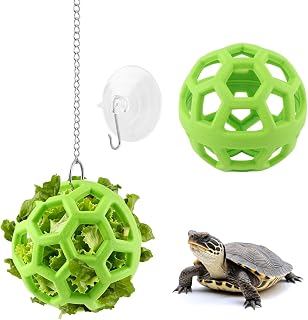 Turtle Feeder Ball with Chain, Floating Turtle Feeder Enrichment Toys for Tank Accessories & Treats(Green)