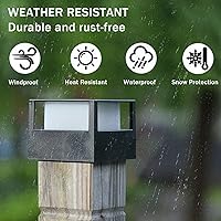 Vista 4 de Viewsun Paquete de 12 Luces Solares para Tapas de Postes, Luces Solares para Postes de Valla de Jardín Exterior con LEDs SMD, Luz Decorativa