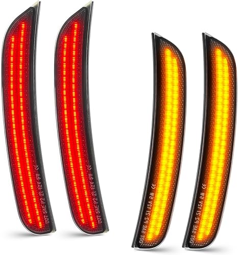 Luces LED de posición laterales compatibles con Dodge Charger 2015 2016 2017 2018 2019 2020 2021 luces de parachoques delantero trasero paquete de 4