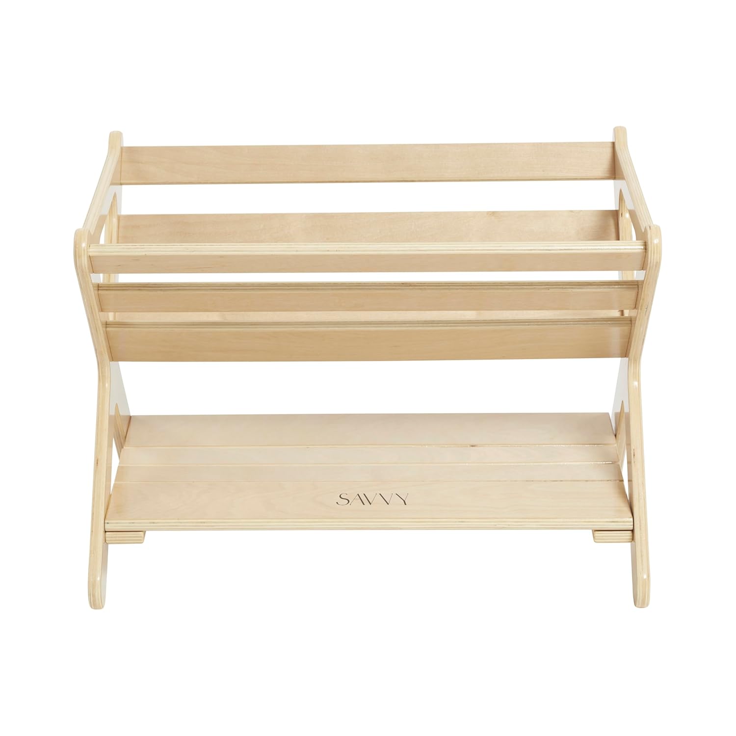 Sidestack Book Caddy Storage Organizer with Shelf, Small Bookshelf, Natural - Image 7