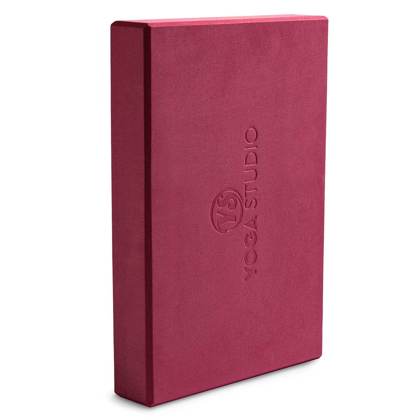 Yoga Studio Yoga Block - 30cm x 20cm x 5cm, Non-Slip EVA Block w/Bevelled Edges, Lightweight Exercise Accessory - Burgundy