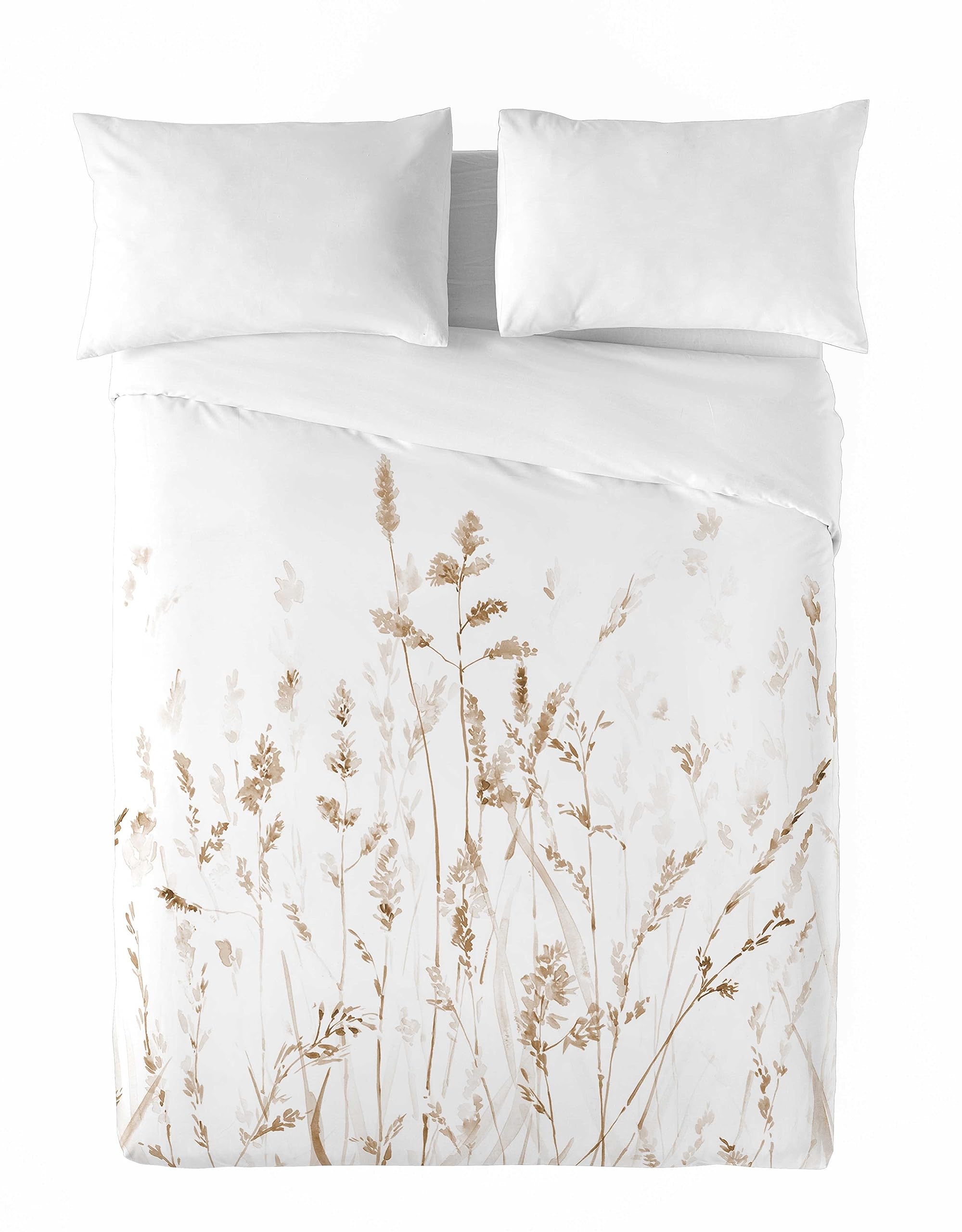 NATURALS Funda Nordica Cama 90, 100% Algodón, Juego de Funda para edredon 150x220 cm + 1 Funda de Almohada 45x110, Rust