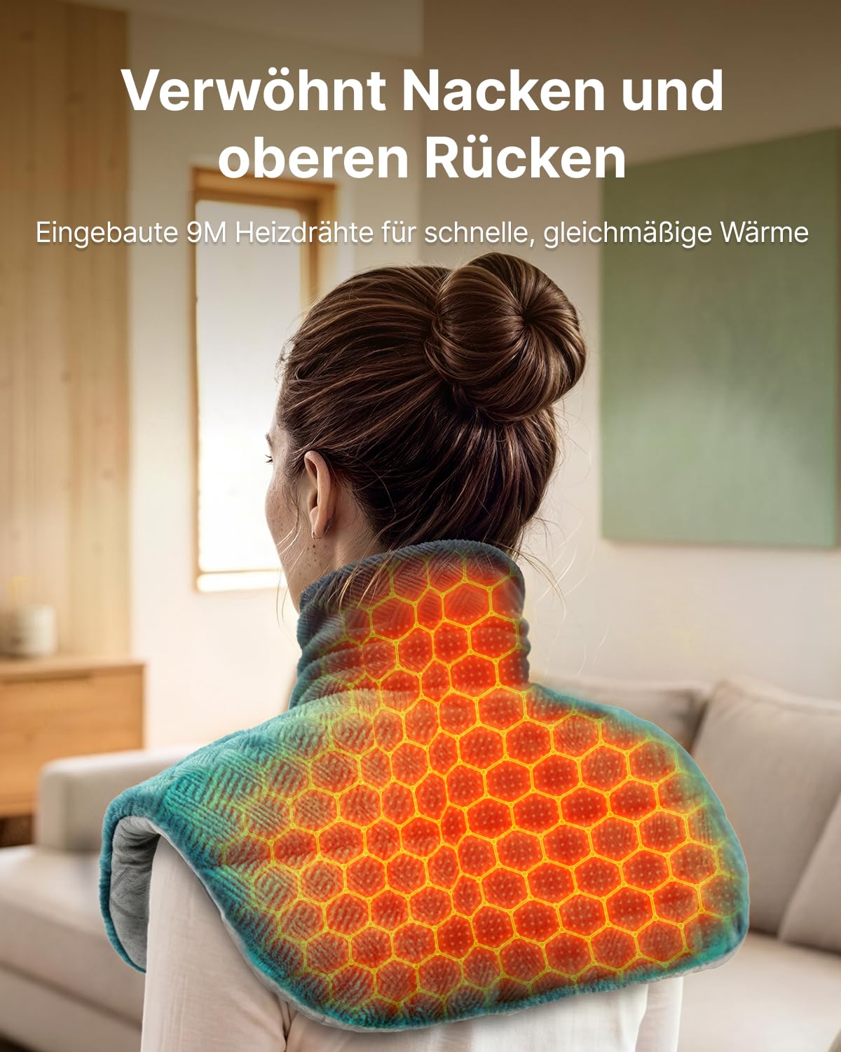 RENPHO Heizkissen für Nacken Schulter Graphen gewichtet, waschbar,Geschenk | Waschbar,Geburtstagsgeschenk für Frauen & Männer, enganliegendes Design, weiches & bequemes Material, abnehmbarer Controller