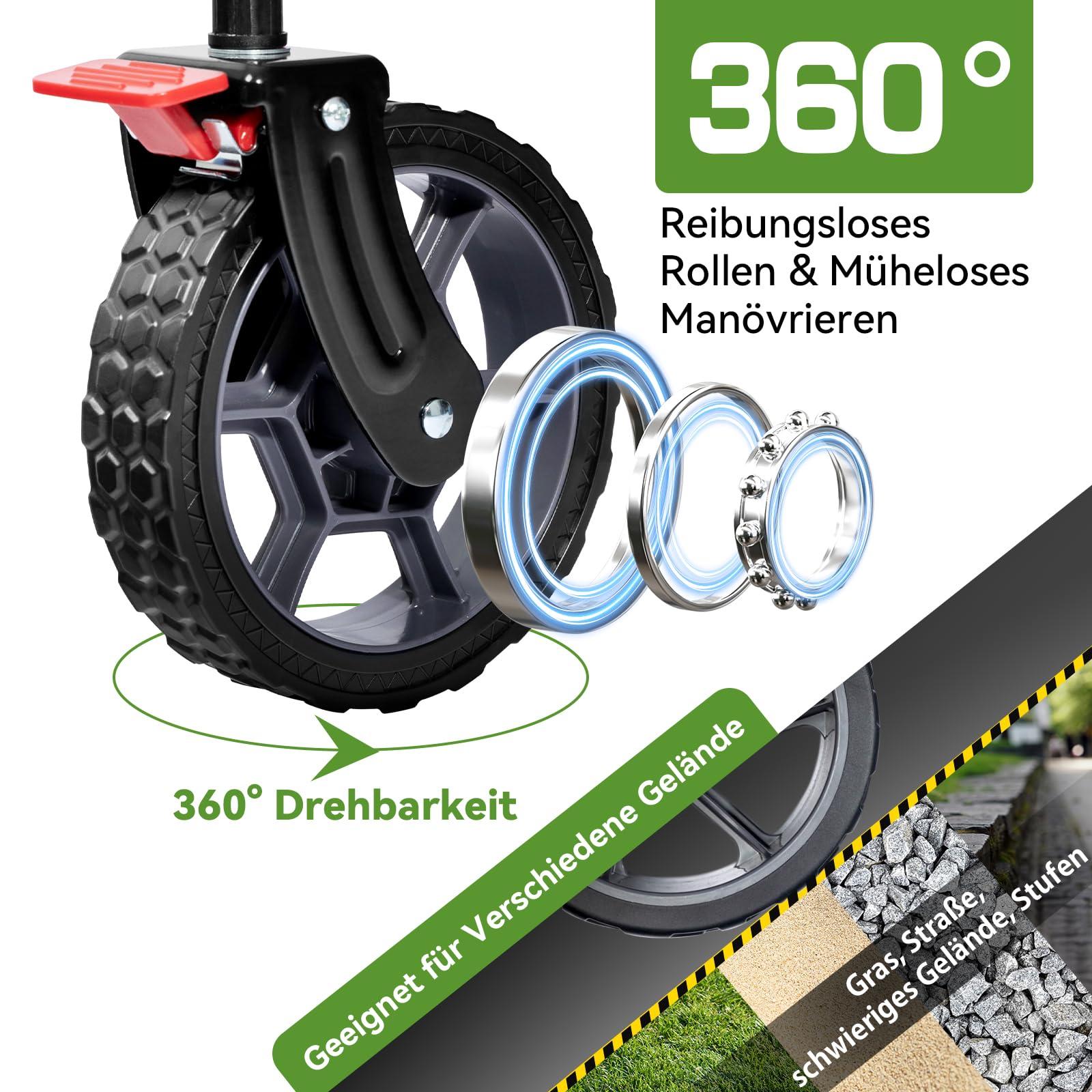 HIKENTURE Bollerwagen Faltbar 135L - Faltbarer Bollerwagen 150KG belastbar - Klappbarer Handwagen für Strand Camping Einkaufen - Faltbollerwagen