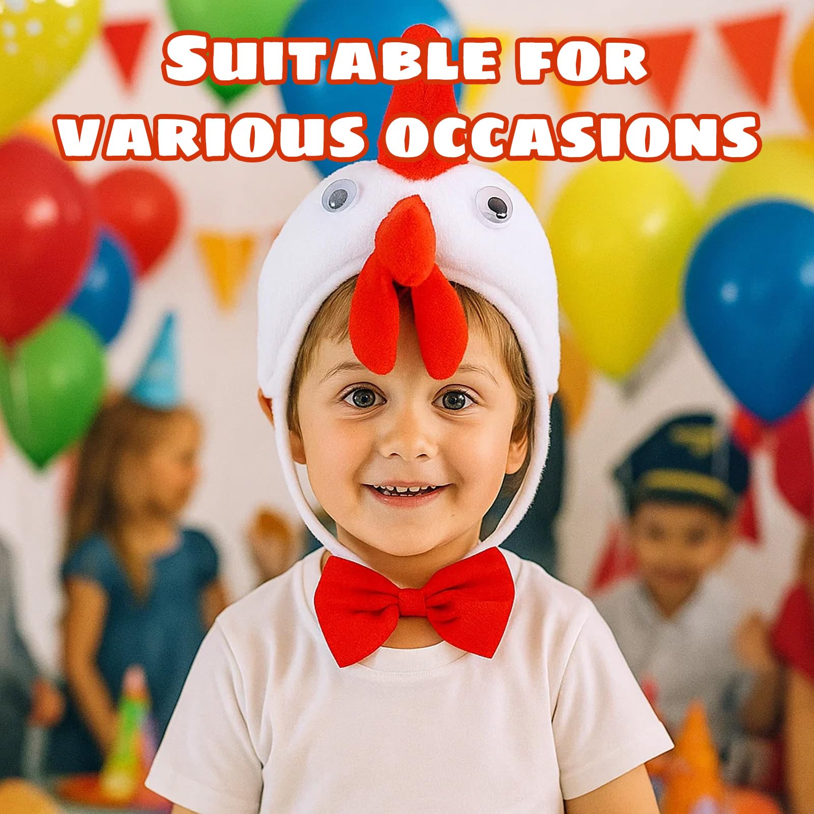 ZeBQrphio 6 Pcs Chicken Costume, Chicken Hat and Outfit for Cosplay Party Halloween,Themed Party and School Drama - Image 4