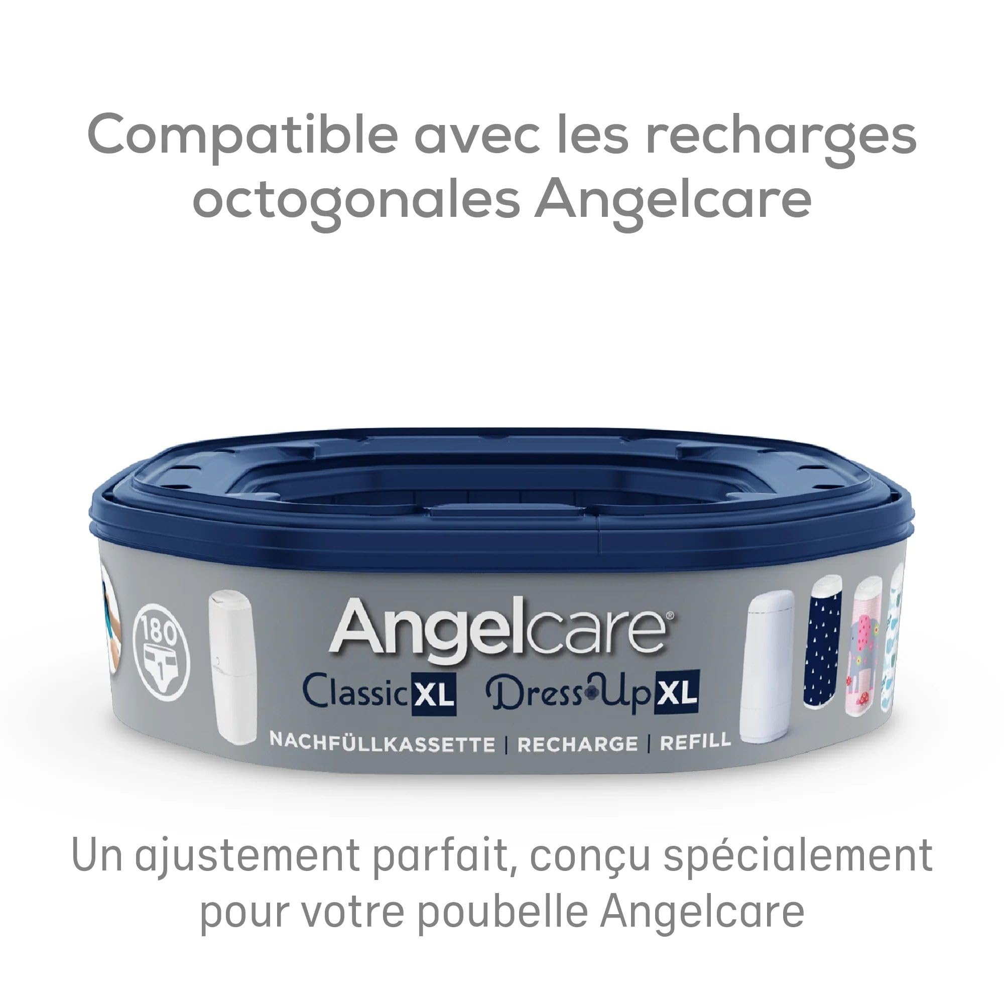 Angelcare - Dress Up Kosz na pieluchy Biały XL
