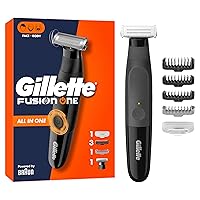Gillette Fusion One Rasoio Elettrico Uomo Barba E Corpo, 3 Pettini Barba (1,2,5mm)