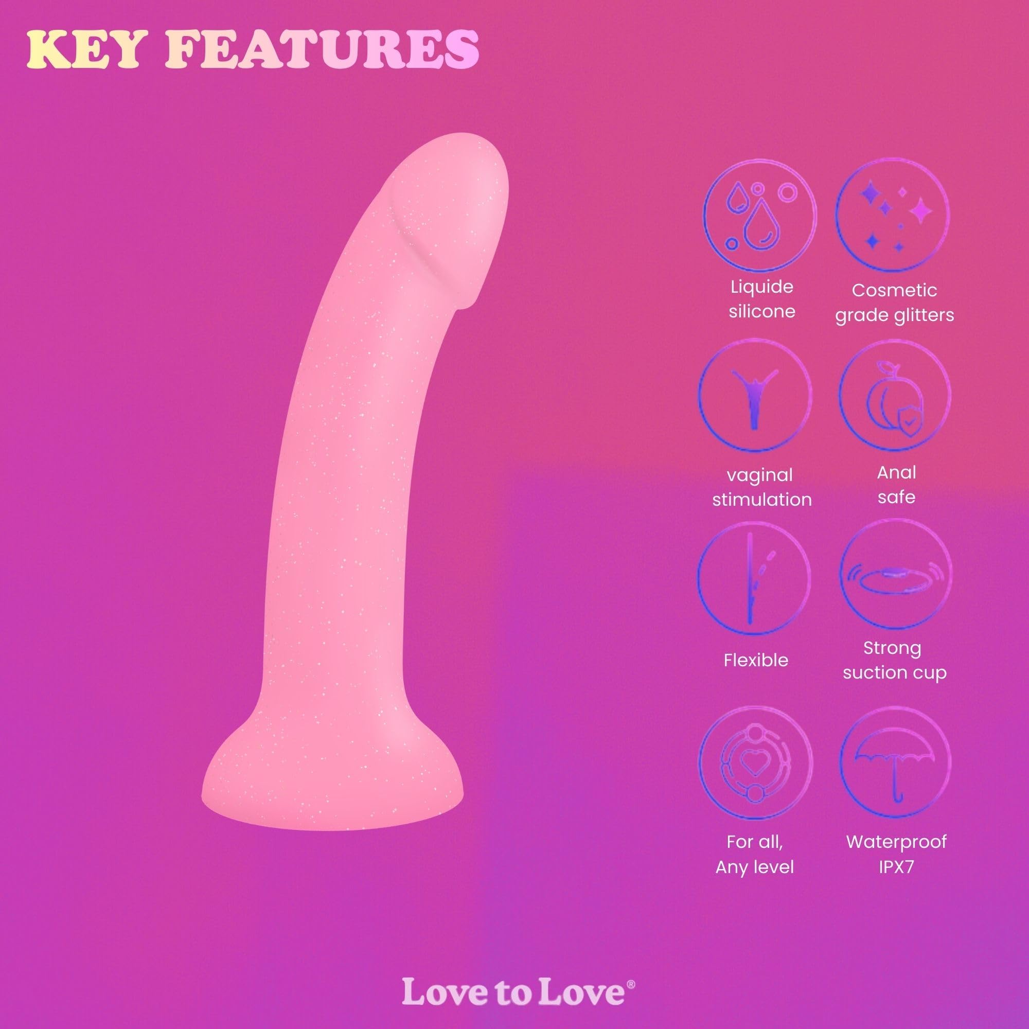 Amazon.com: Love to Love Dildolls Glitzy - Flexible Dildo with Curved Style  - Ultra Soft Silicone Dildo for Women Adult Sex - Smooth Penis Female Sex  Toy