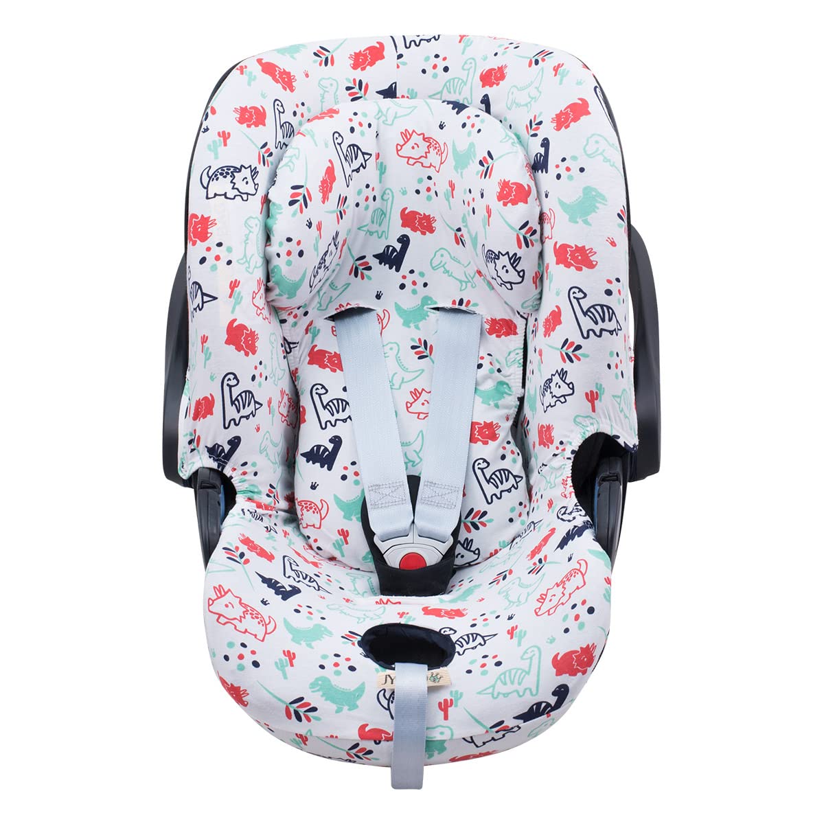 JYOKO KIDS Funda de Algodón para silla de coche Compatible con Cybex Aton Cloud- Q-M-2-4-5 (CLOUD Q-M, Dino Party)