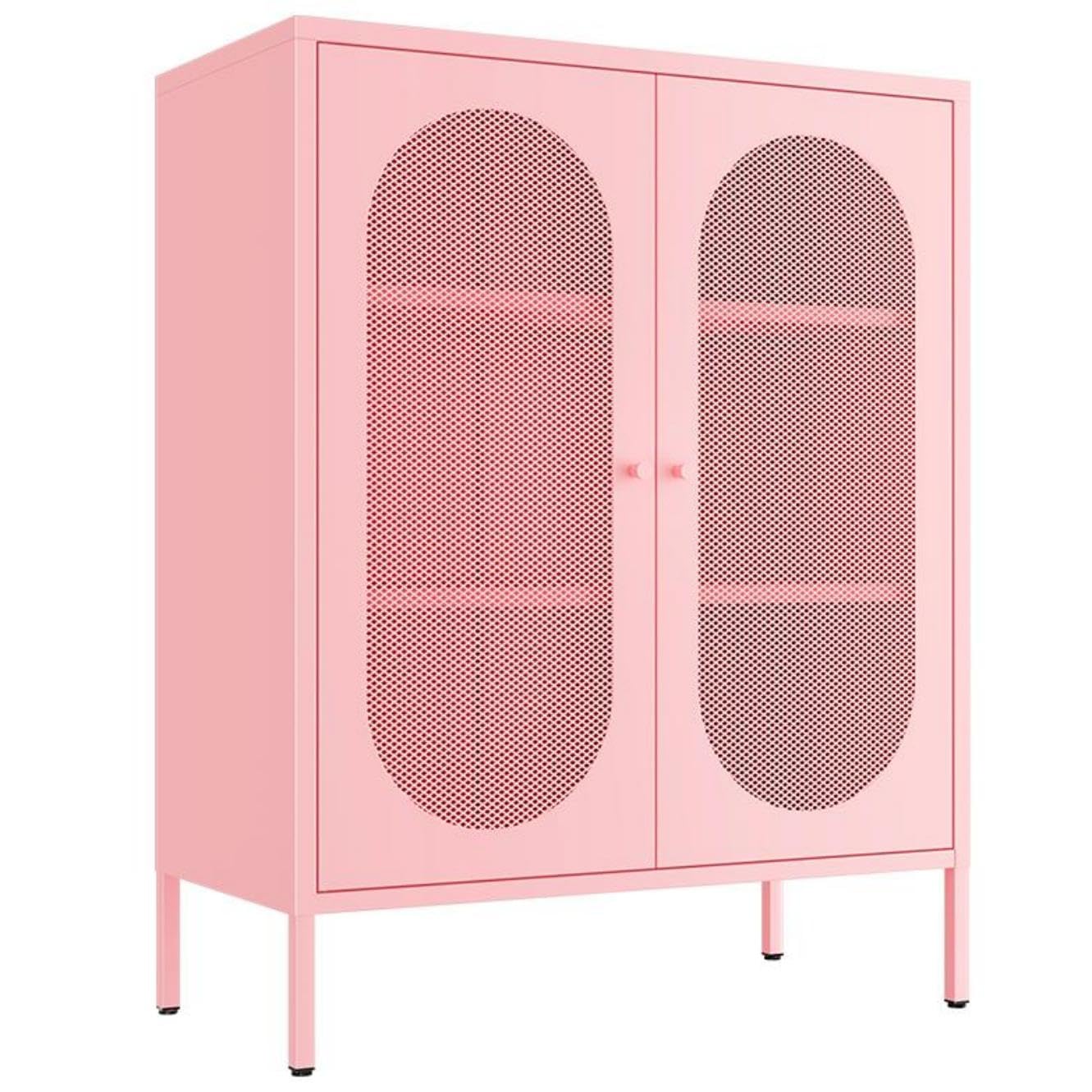 Amazon.co.jp: LINGZOE 金属製収納キャビネット メッシュドア2個付き