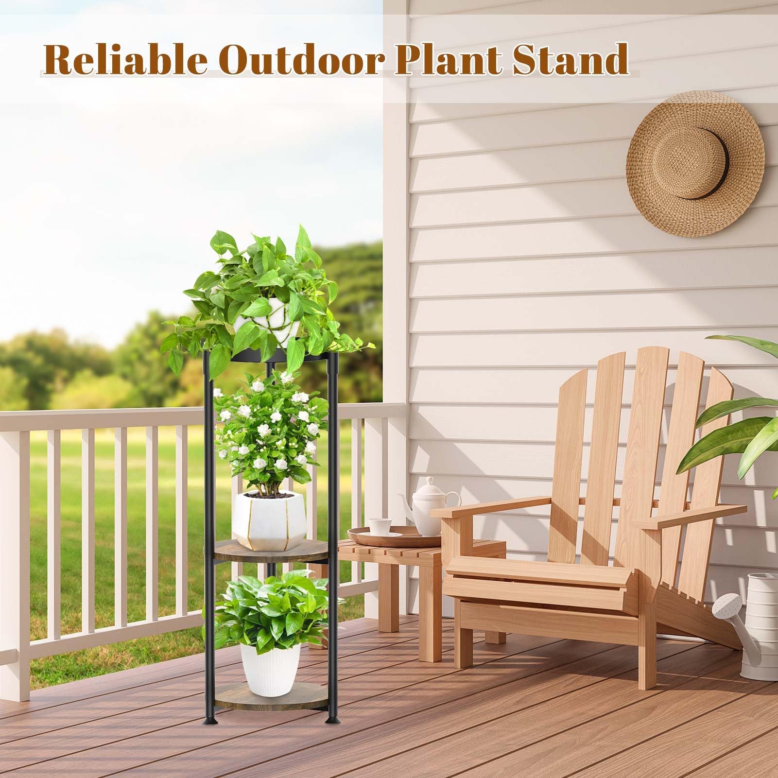 Large Metal Flower Racks With Grow Lights KMOTASUO 3-Tier Tall – Metal Flower Holder For Large ...