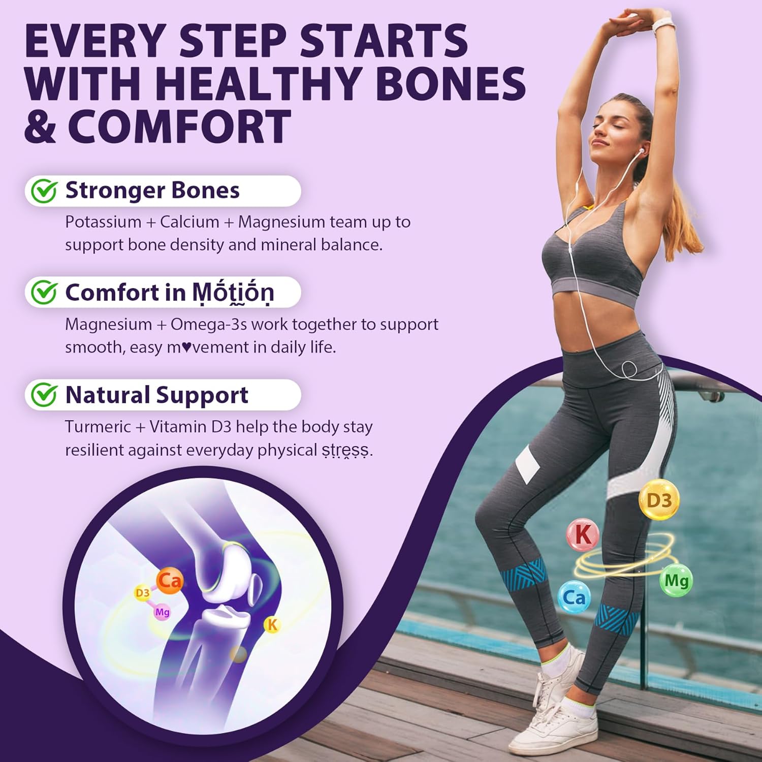 Potassium Citrate and Potassium Gluconate Supplement, 1200mg Two Forms of Potassium Gummies, w/Magnesium, Omega-3, Calcium, Vitamin D3 K2 B12 E B6, Folate for Mṵṣḉḷḙ, Nerves, Health Bones, 120Cts - Image 8