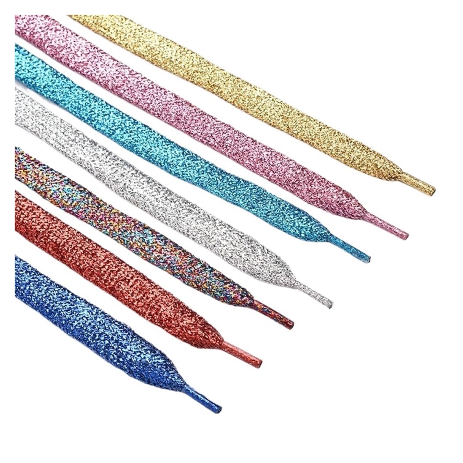 5 Paar bunte flache Schnürsenkel Glitzer Sneakers Boot Für Sneaker