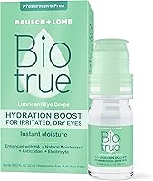 Biotrue Hydration Boost Preservative-Free Eye Drops for Dry Eyes - Instant Moisture, Rehydration, Contact Lens Friendly, 0.33oz
