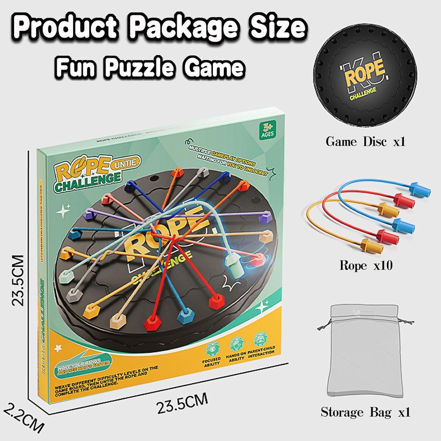 NIYANETAIL Rope Untying Challenge Puzzle | Twisted Knots Untangle Brain Game for Kids & Adults | Octagonal Shape with Multi-Coloured Rods | Brain Training Table Puzzle & Educational Toy (Design 1)