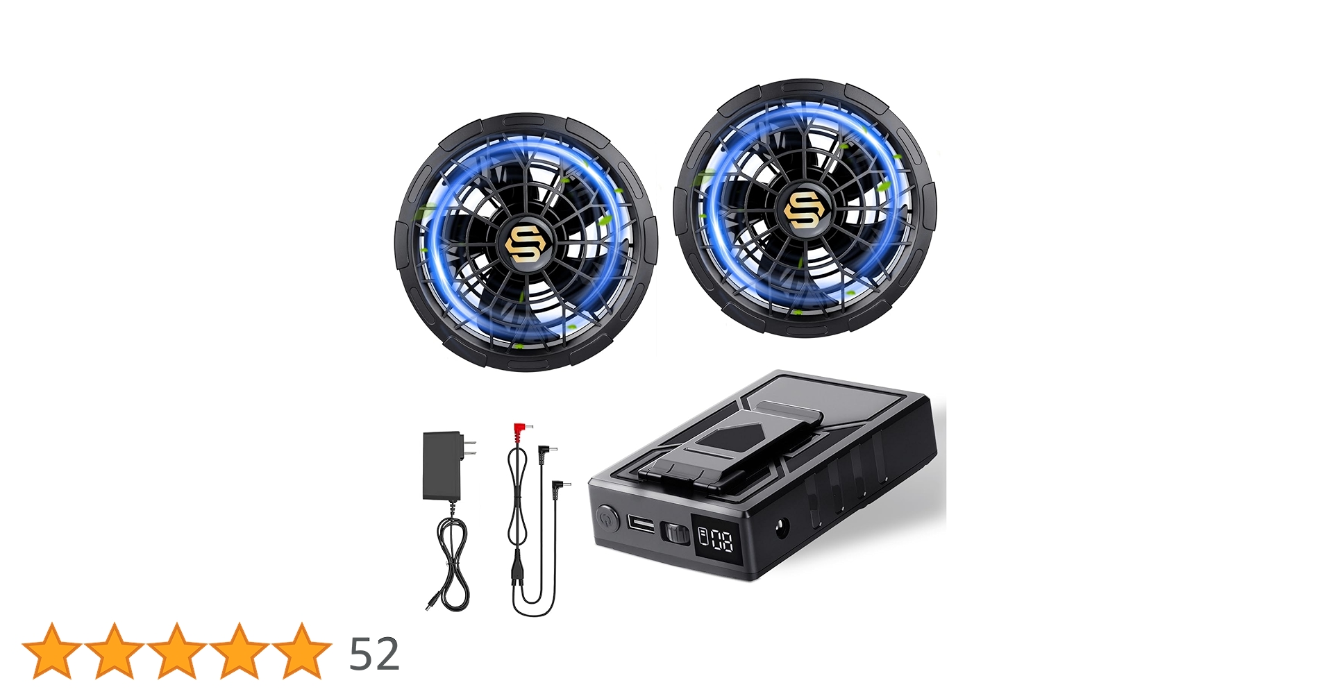 Amazon.co.jp: 空調作業服 ファンバッテリーセット 【5段階の風量調節