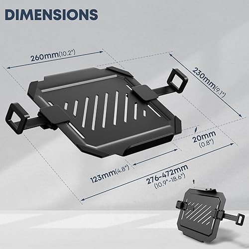Miniatura 4 de Soporte de bandeja de montaje VESA para portátil para brazos y soportes de monitor de 2.953x2.953 in 3.937x3.937 in abrazadera portátil ajustable de