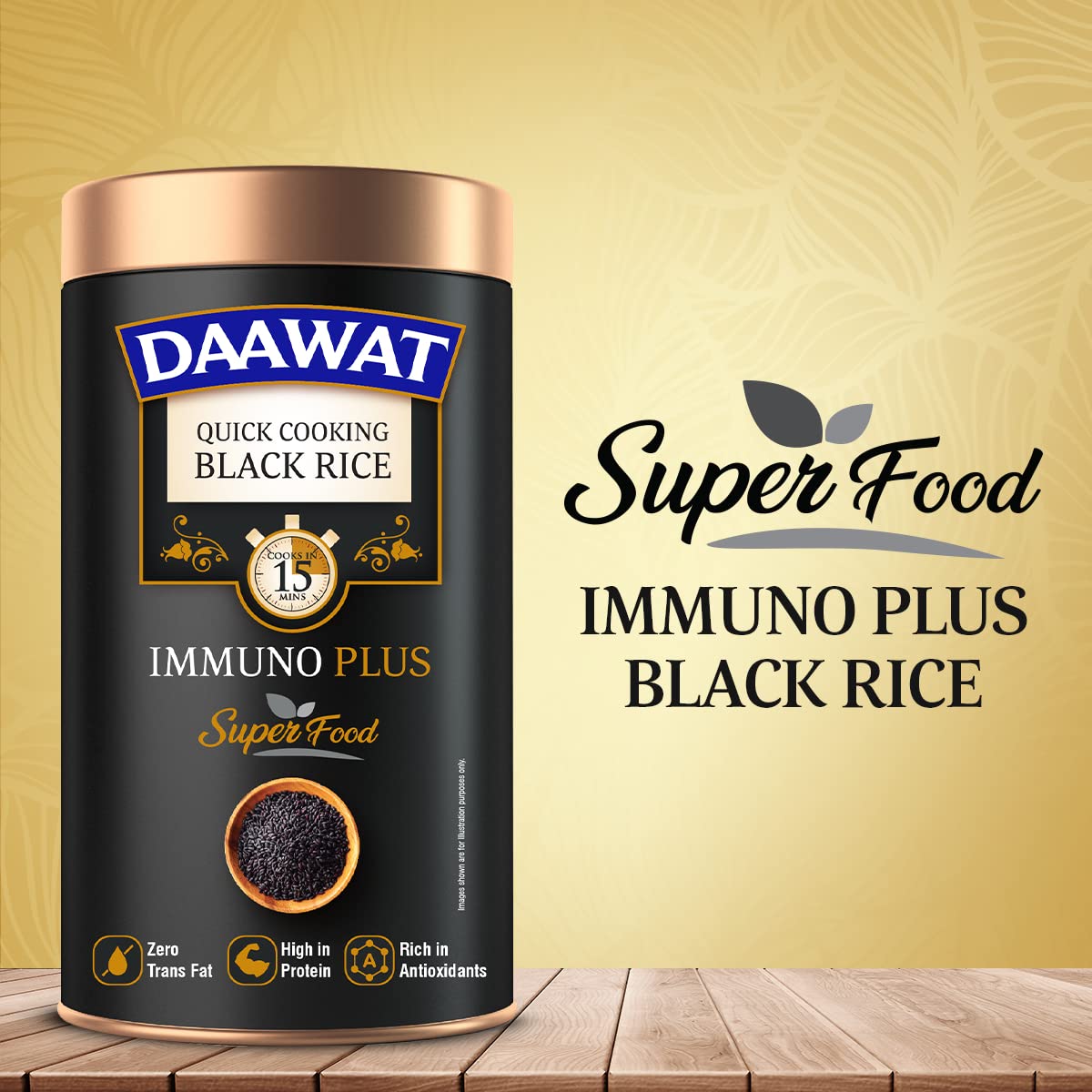 Daawat Black Rice Immuno Plus 1KG Pack Superfood with High Protein