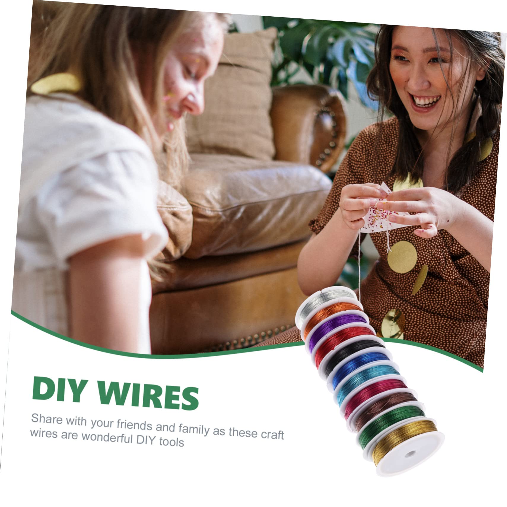 SHINEOFI Alambre de Colores Galvanizado para Bisutería y Manualidades, 11 Rollos, Ligero y Resistente, Adecuado para Proyectos de Bricolaje y Joyería