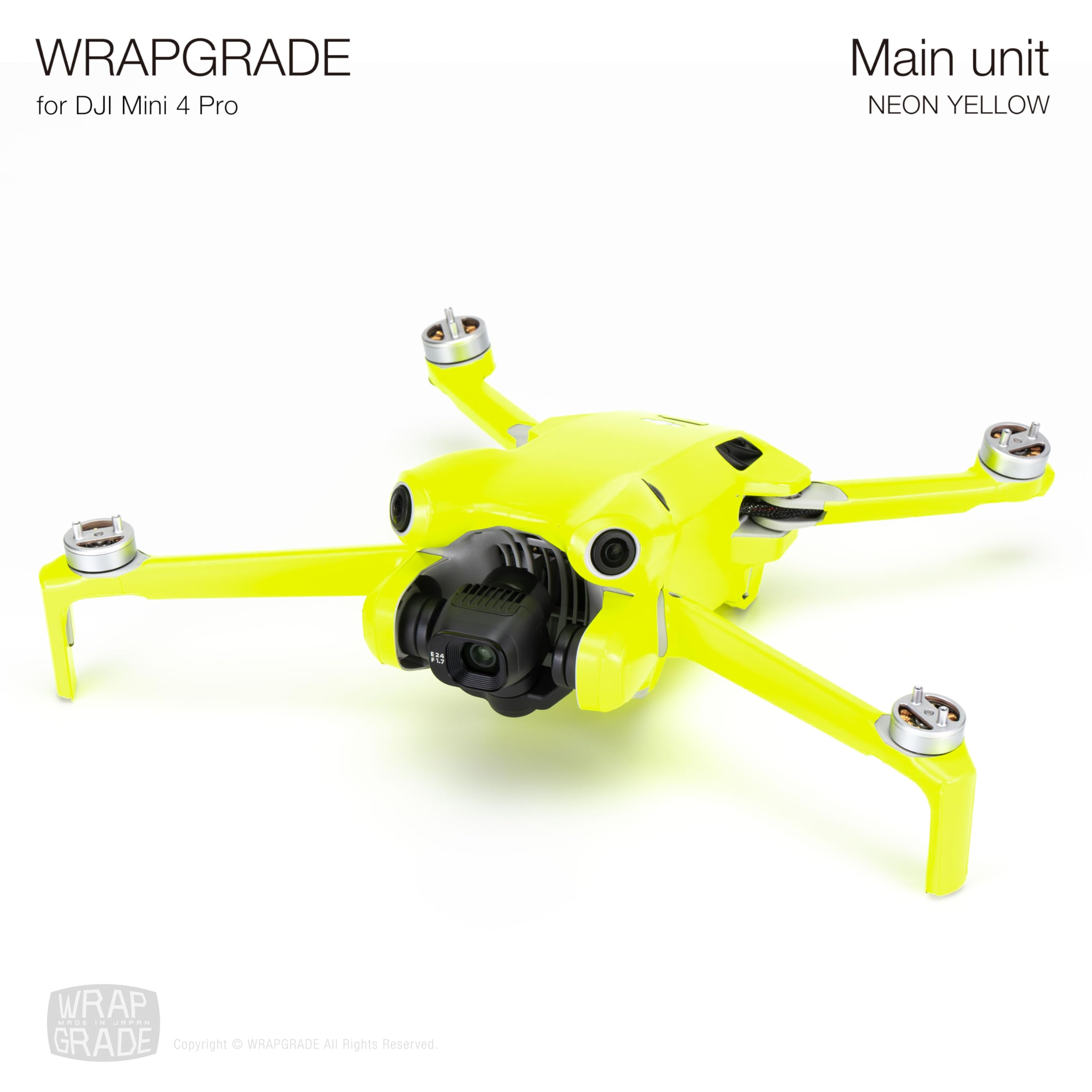 WRAPGRADE Skin Stickers Compatible with DJI Mini 4 Pro, Neon Yellow, DJI Mini 4 Pro, 5.59 x 2.52 x 2.03 inches - Image 3
