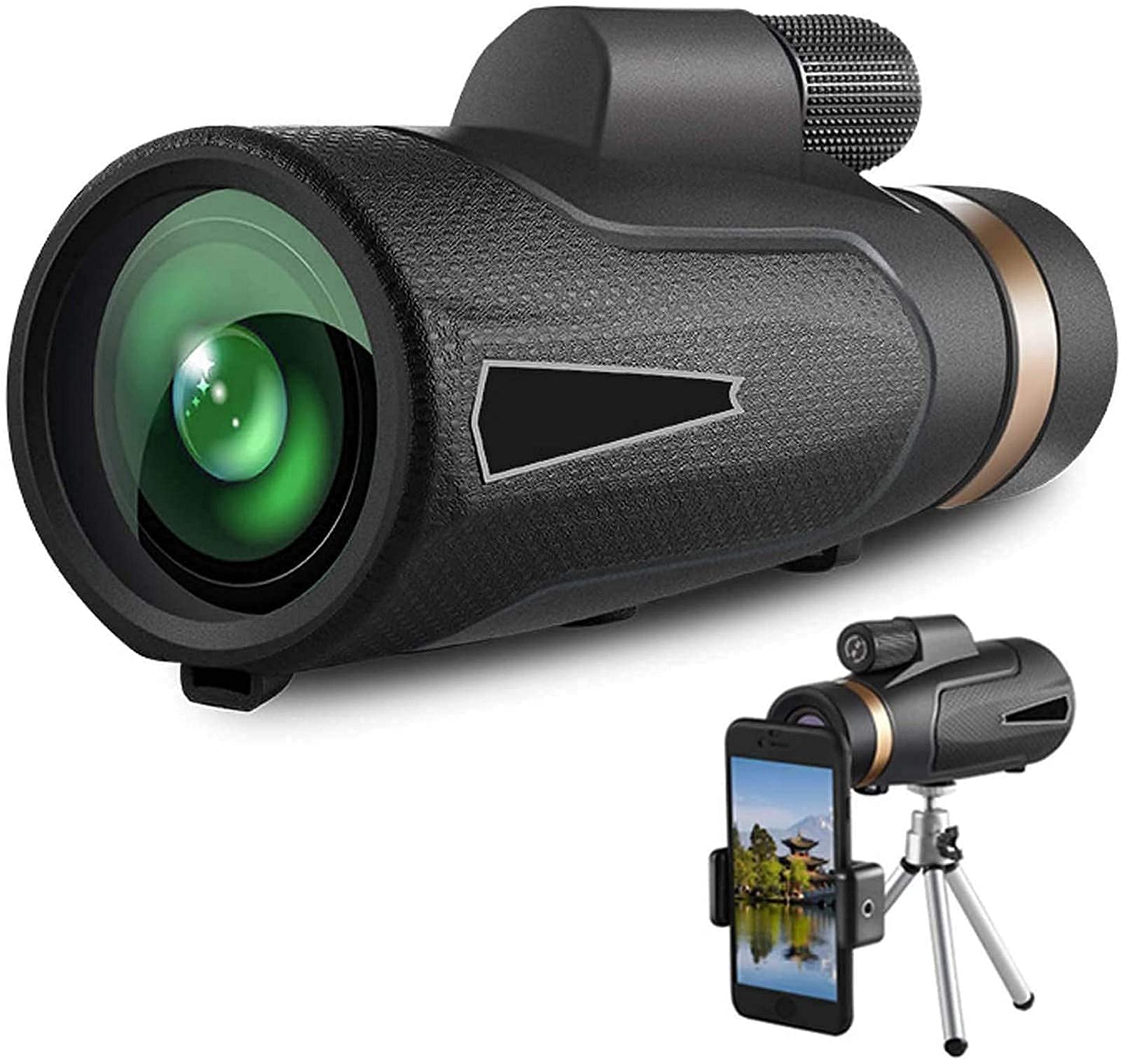 LYGXWJFC Lornetka ze smartfonem Holde 12x50 High Monocular Scope i przenośna luneta dla dorosłych Obserwacja ptaków Hun