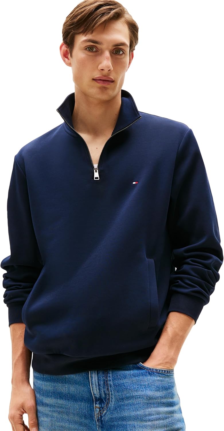 Tommy Hilfiger mens Medium Weight 1/4 Zip Sweatshirt Tommy Hilfiger mens Medium Weight 1/4 Zip Sweatshirt