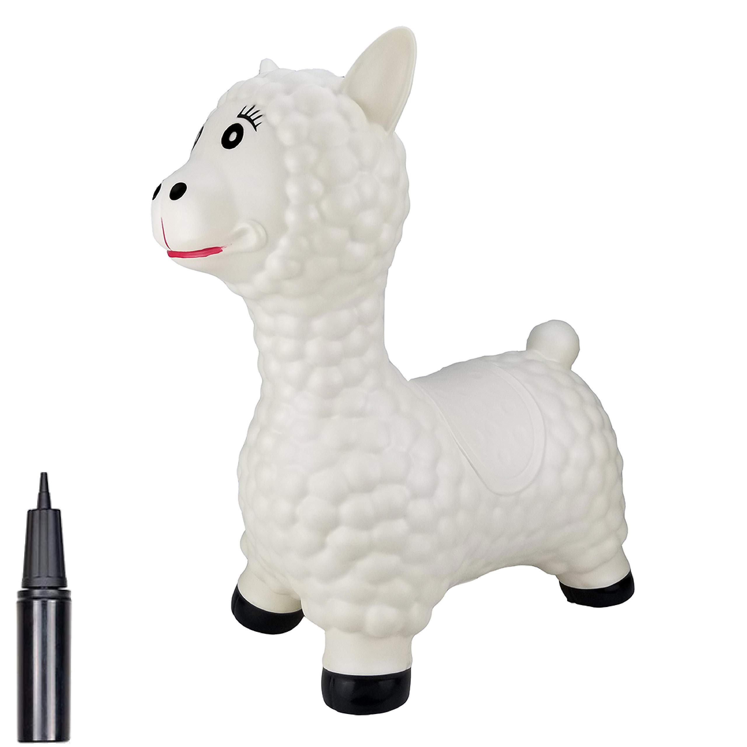 BOUNCEZIEZ Inflatable Animal Bouncy Ride On Hopper (Pump Included) (Llama)