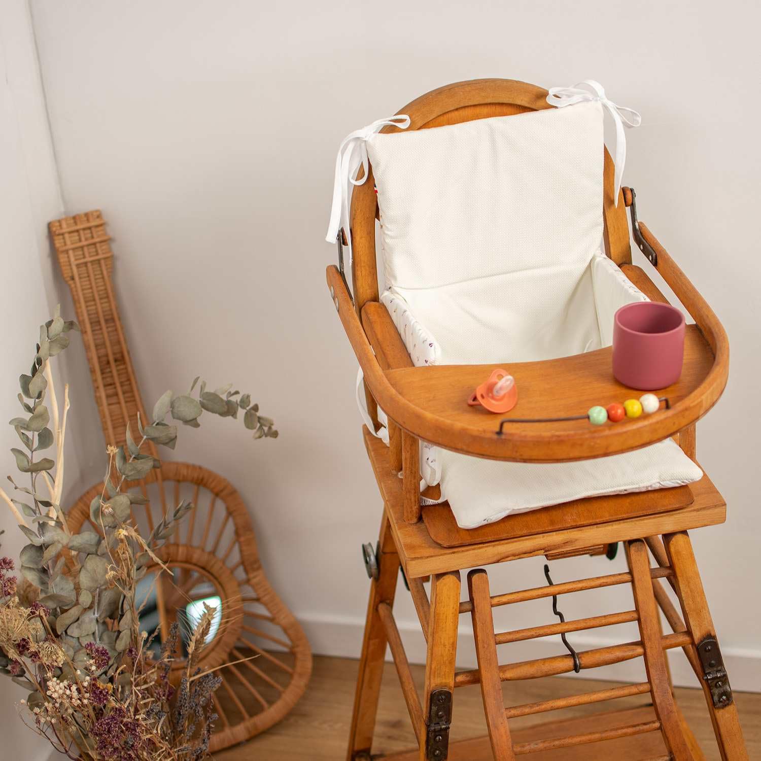 SEVIRA KIDS | Coussin de chaise haute bébé, Sidonia - 27 x 58 cm - Made in France
