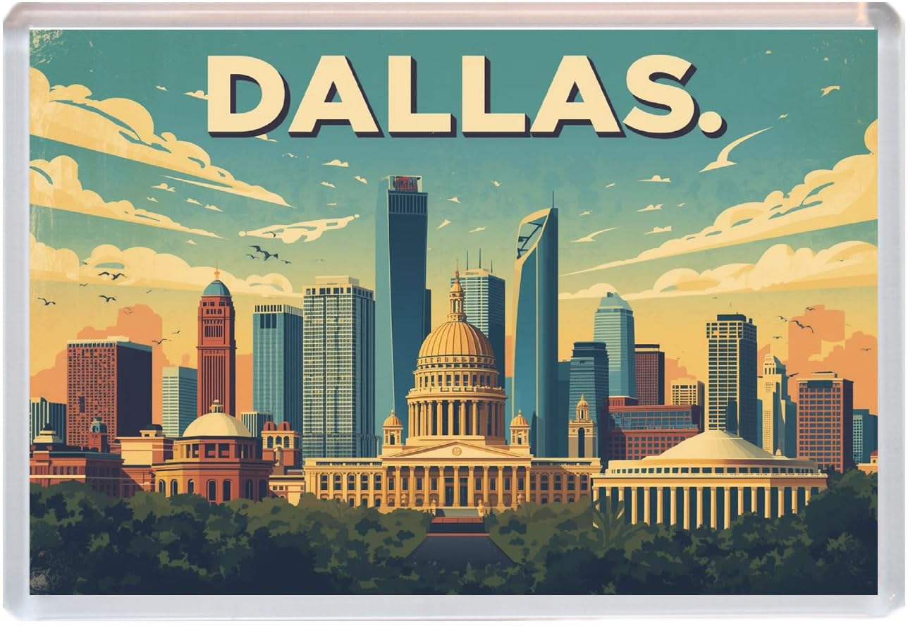 Baked Bean Store Multicolor Dallas - Texas/Usa - Jumbo Artistic Fridge Magnet 96 X 67Mm Bbsfhm3007