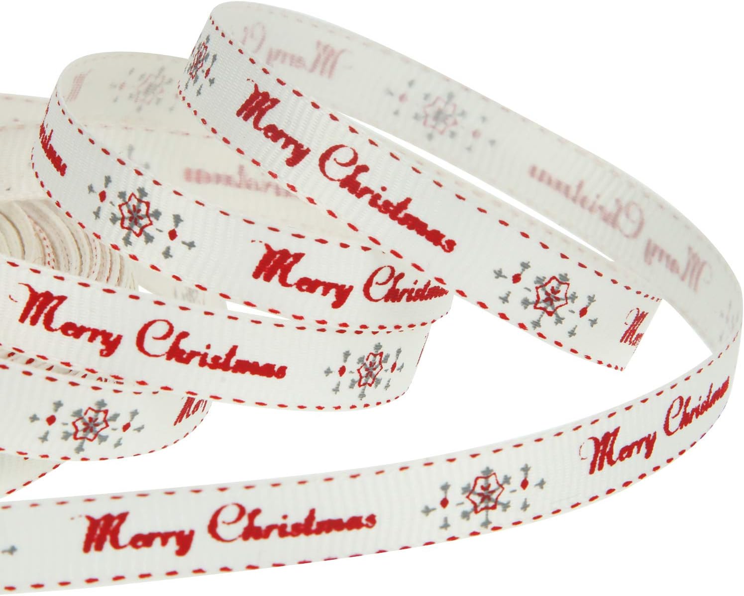 22 Yards Christmas Ribbon 3/8 Inch Merry Christmas Grosgrain Ribbon Gift Wrapping Ribbon for Christmas DIY Gifts 65 Feet Long 10 mm Wide