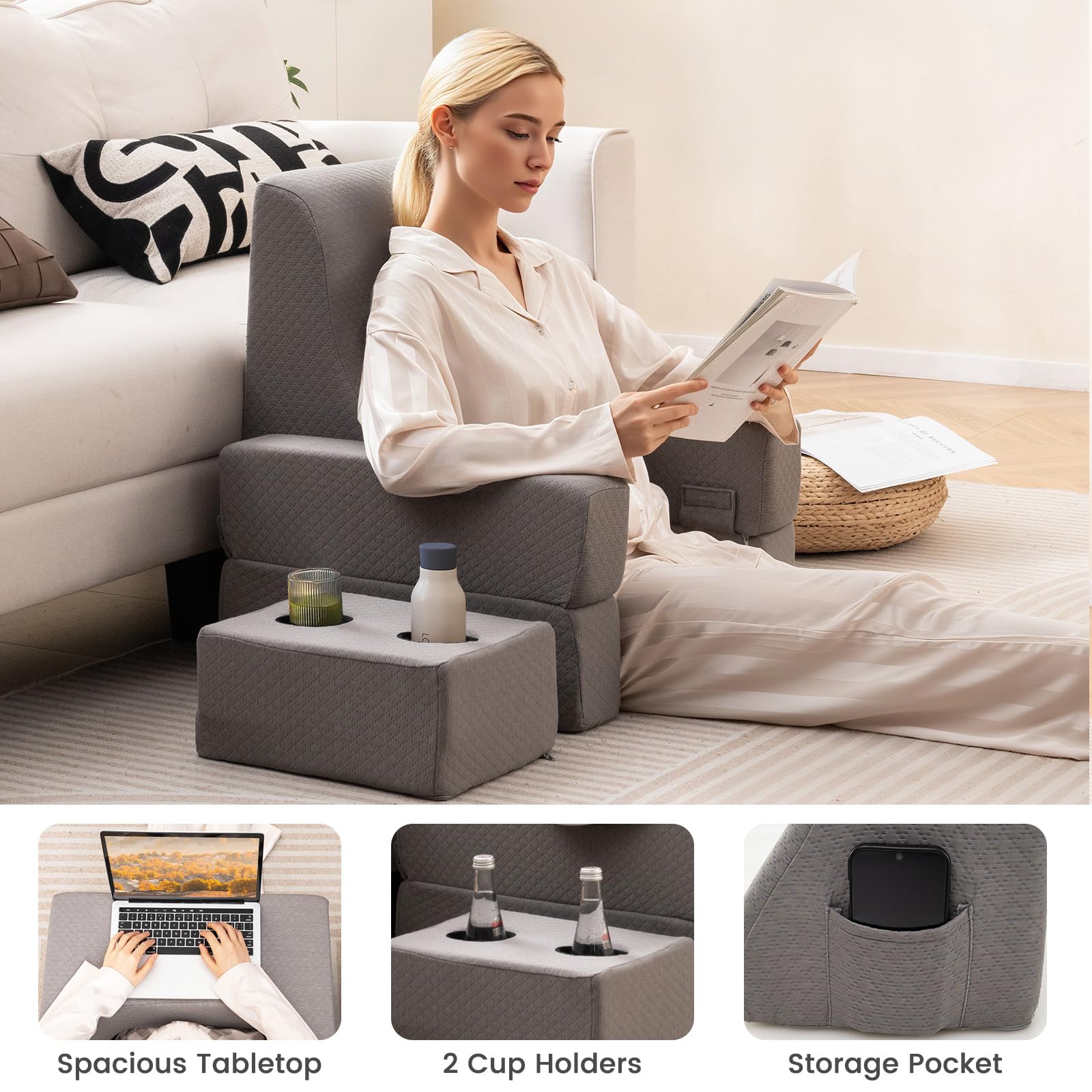 INFANZIA Coussin De Lecture Ergonomique - Coussin Support Dorsale Avec