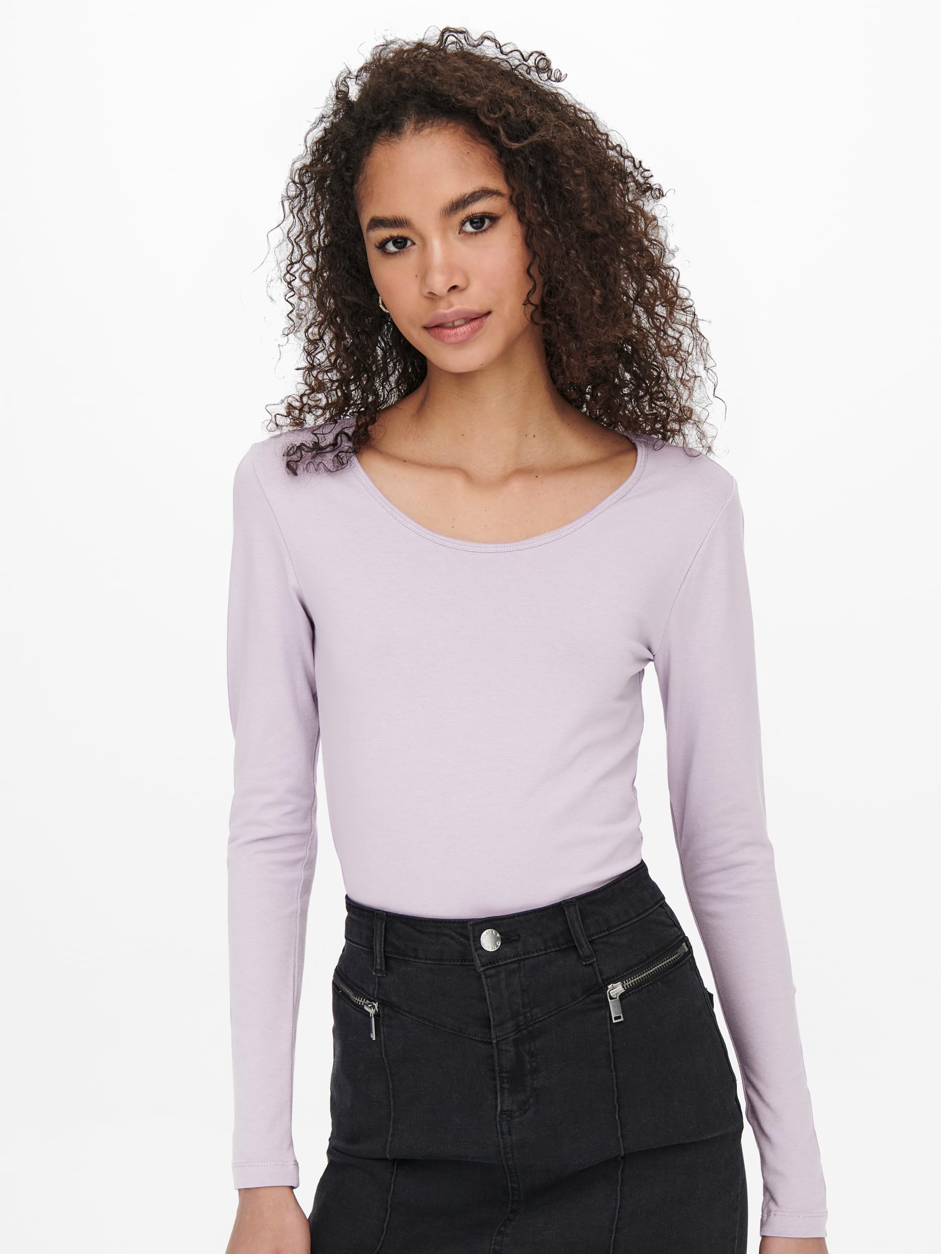 ONLY Onllive Love Life L/S Oneck Top Noos Jrs T-Shirt Donna