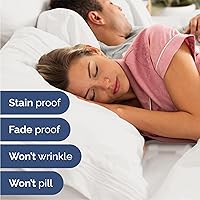 Vista 5 de Juego de sábanas de 4 piezas tamaño Queen, cómodo, transpirable y refrescante, ropa de cama de lujo de hotel para mujeres, hombres, niños