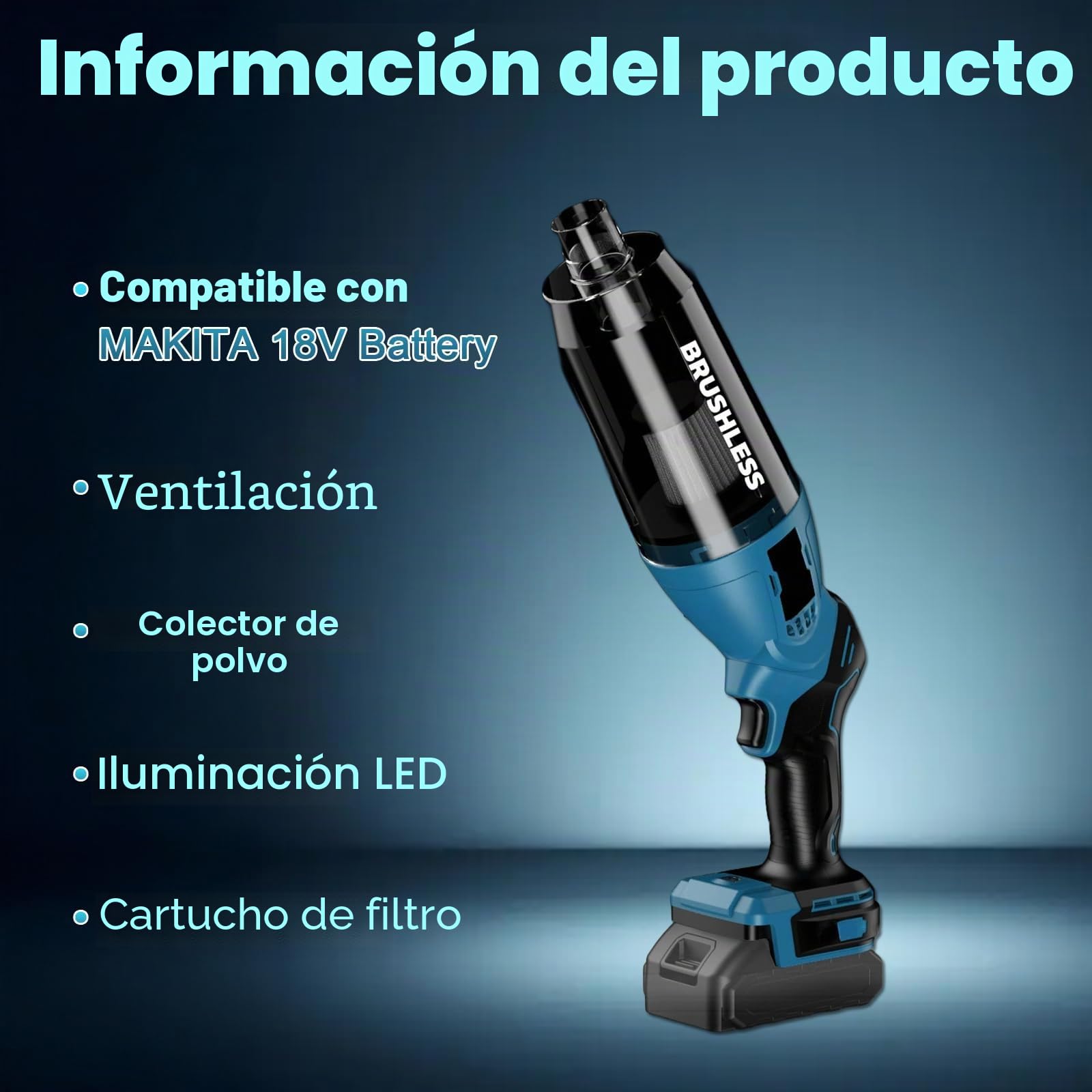 4 en 1 Aspiradora Escoba Versátil Sin Cable, Potente 10000PA Escoba Aspirador Sin Cable, Aspirador Vertical Sem Fios, Limpieza Ultraprofunda Bajo Muebles Sin Agacharse (Sin batería)