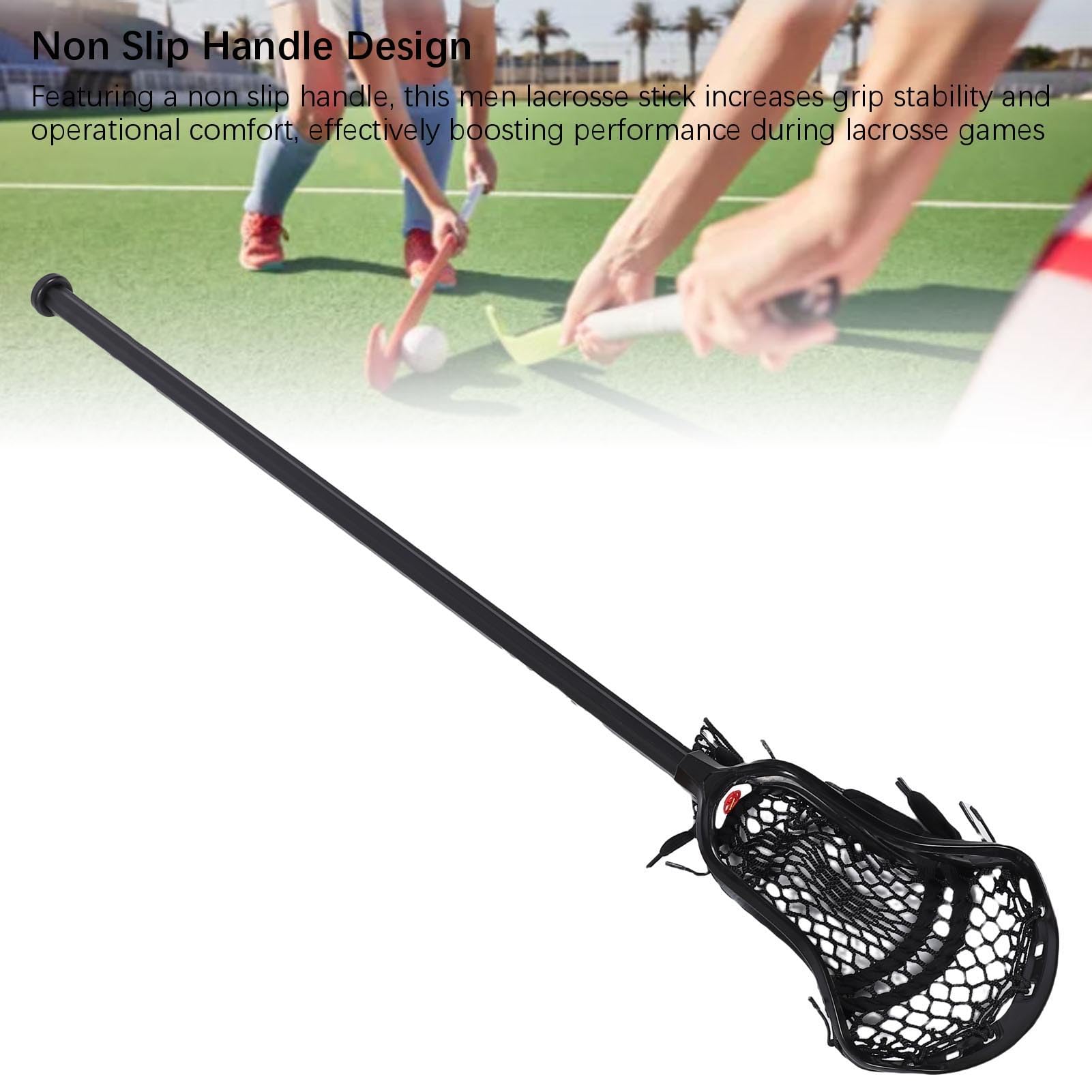 30 Zoll Lacrosse Schläger, Herren Lacrosse Schläger aus Flugzeugaluminium mit Netztasche und rutschfestem Griff für Spiel und Training