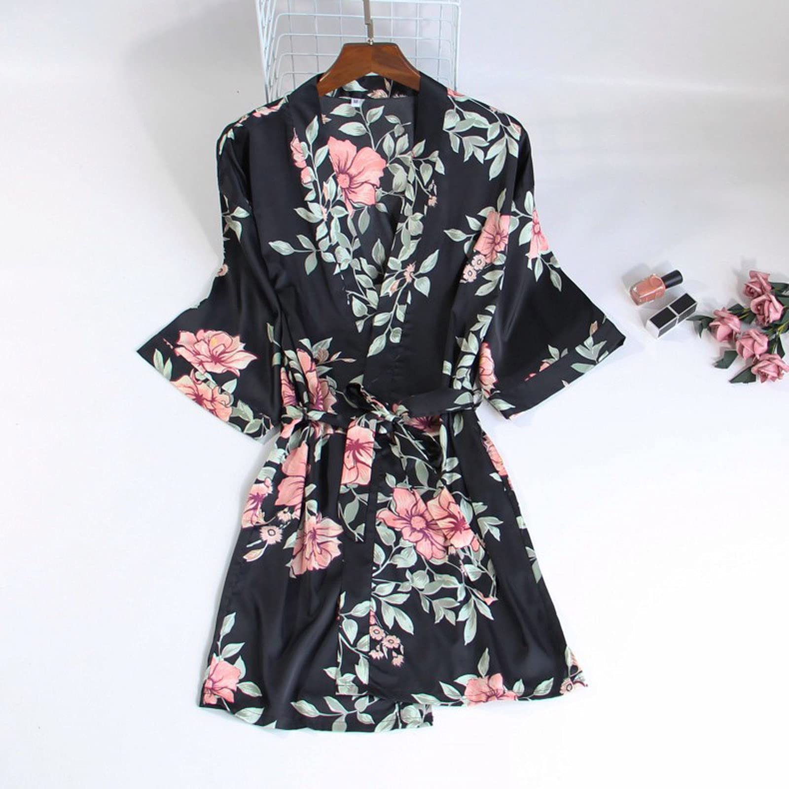 Camicia da Notte in Pizzo Pigiama Senza Montatura in Seta Intimo da Donna Indumenti da Notte Abiti Sexy per Donna Lingerie Sexy (Nero XXL)