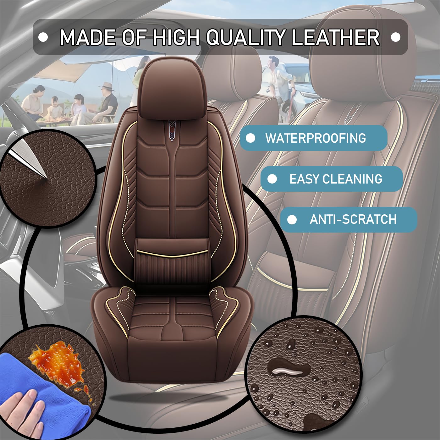 Car Seat Covers Fit for Toyota Tundra 2000-2024 5 Seater Car Seat Cover Premium Waterproof Scratch Resistant Car — view 2