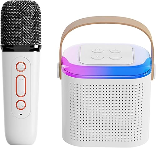 Mini máquina de karaoke para niños, altavoz Bluetooth portátil con micrófono inalámbrico para niños pequeños, regalos para cumpleaños de niñas y