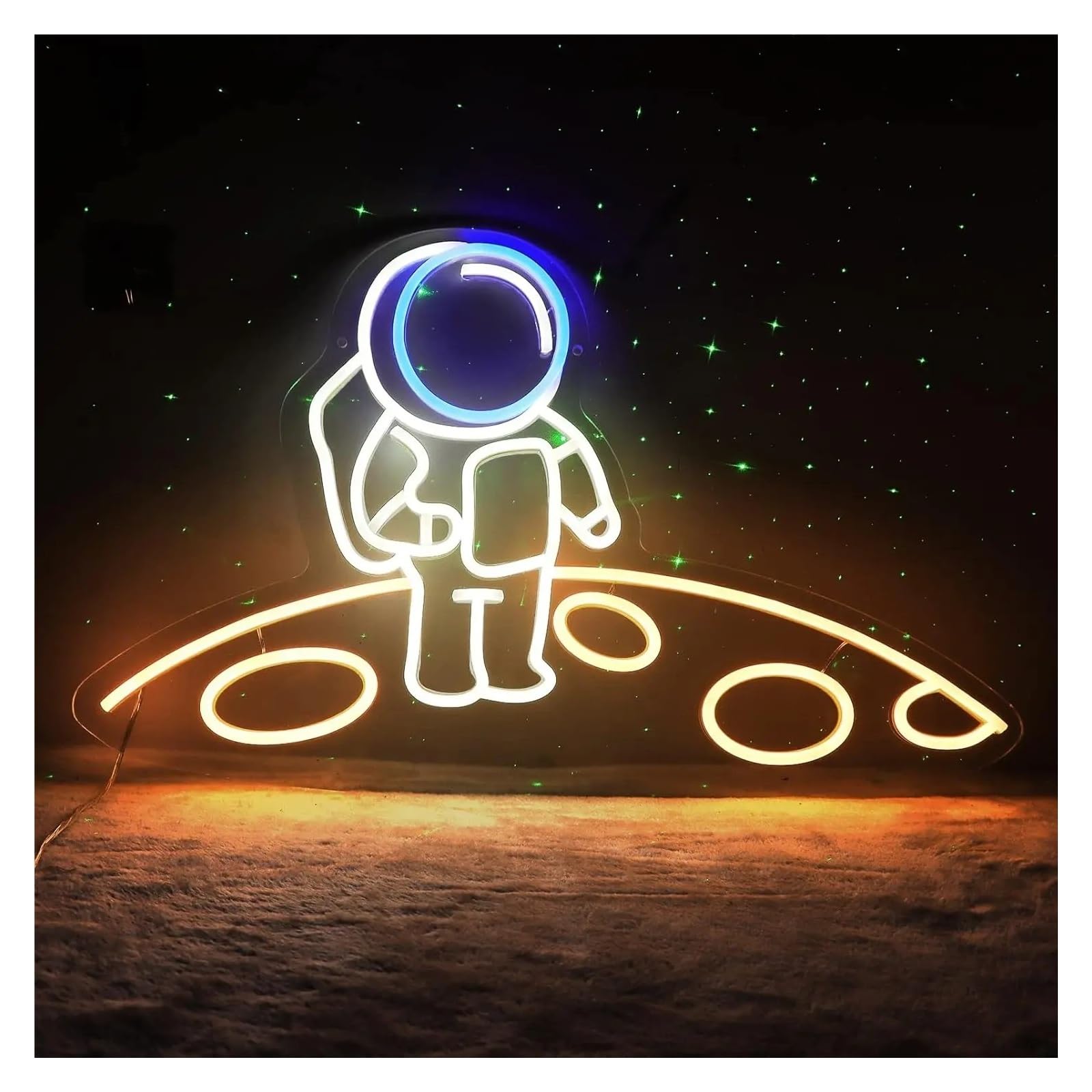 Xenite One Color Hanging Art Neon Signs Astronaut Neon Sign Usb Dimmable Led Light For Space Room Bar Garage Gaming Bedroom Decoration 38X23.8cm