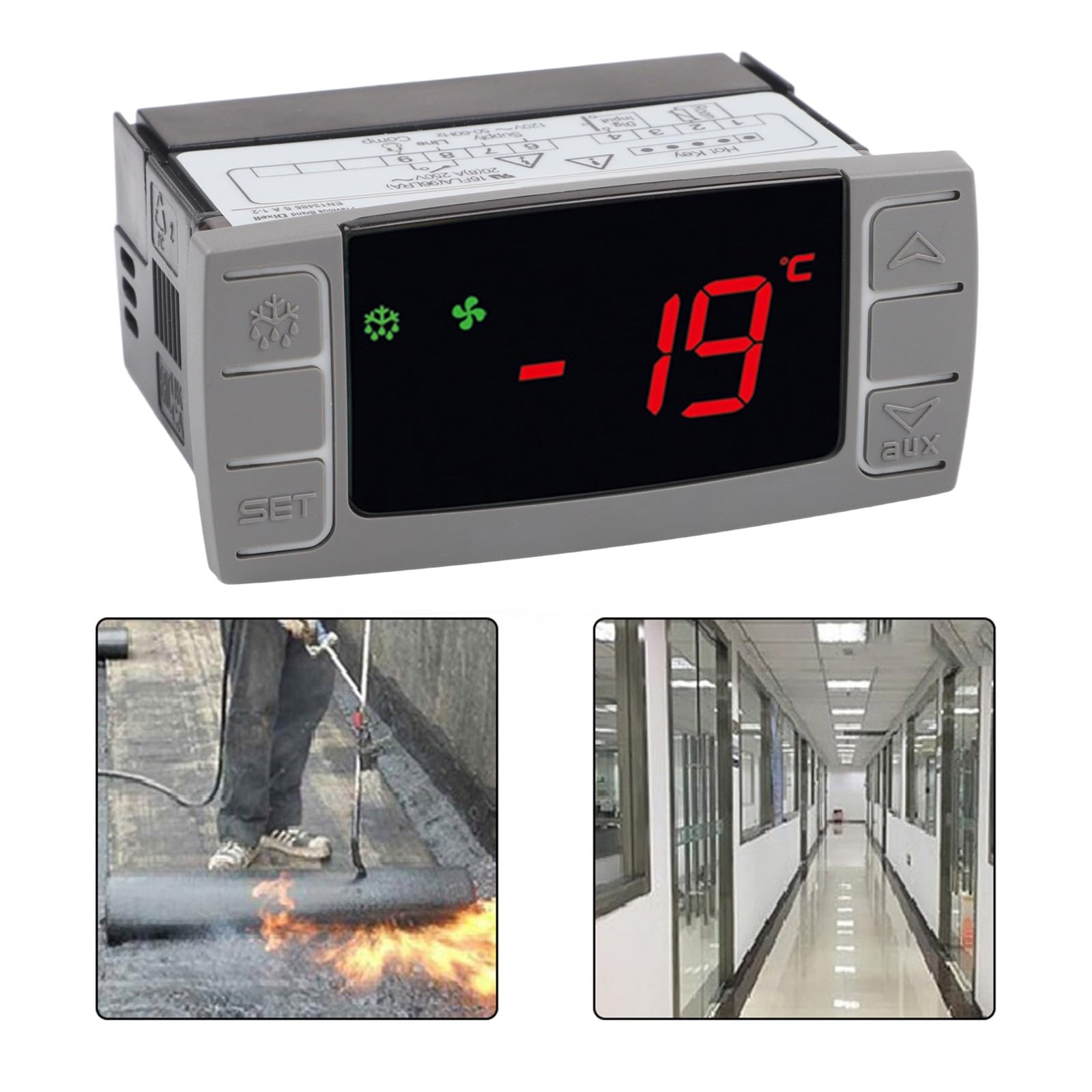 XR02CX-4N1F1 Regolatore di temperatura digitale, regolatore termostato intelligente con allarme e ripristino automatico, gamma da -40 a 99 °C, installazione integrata per frigorifero vetrina