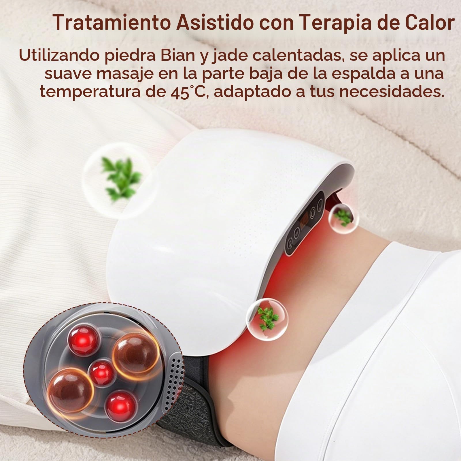 Masajeador Abdominal, Dispositivo de Masajeador Recargable de 2000 mAh con 2 Discos Cinturón de Masaje para la Cintura Inalámbrico con 3 Niveles de Intensidad para Abdomen Cintura Caderas y Piernas