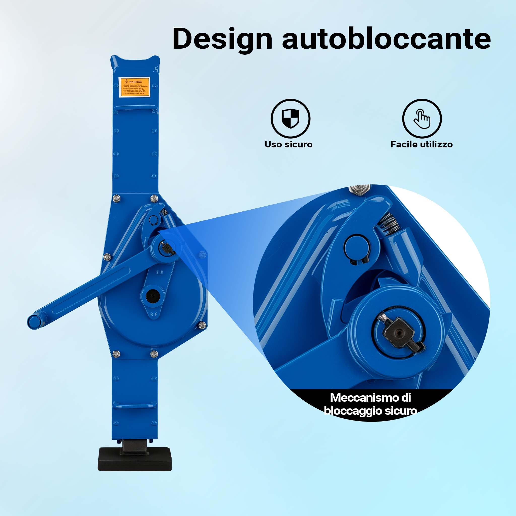 Wiltec Argano in Acciaio 3000 kg Argano a cremagliera Altezza 725 mm Altezza di Sollevamento 350 mm