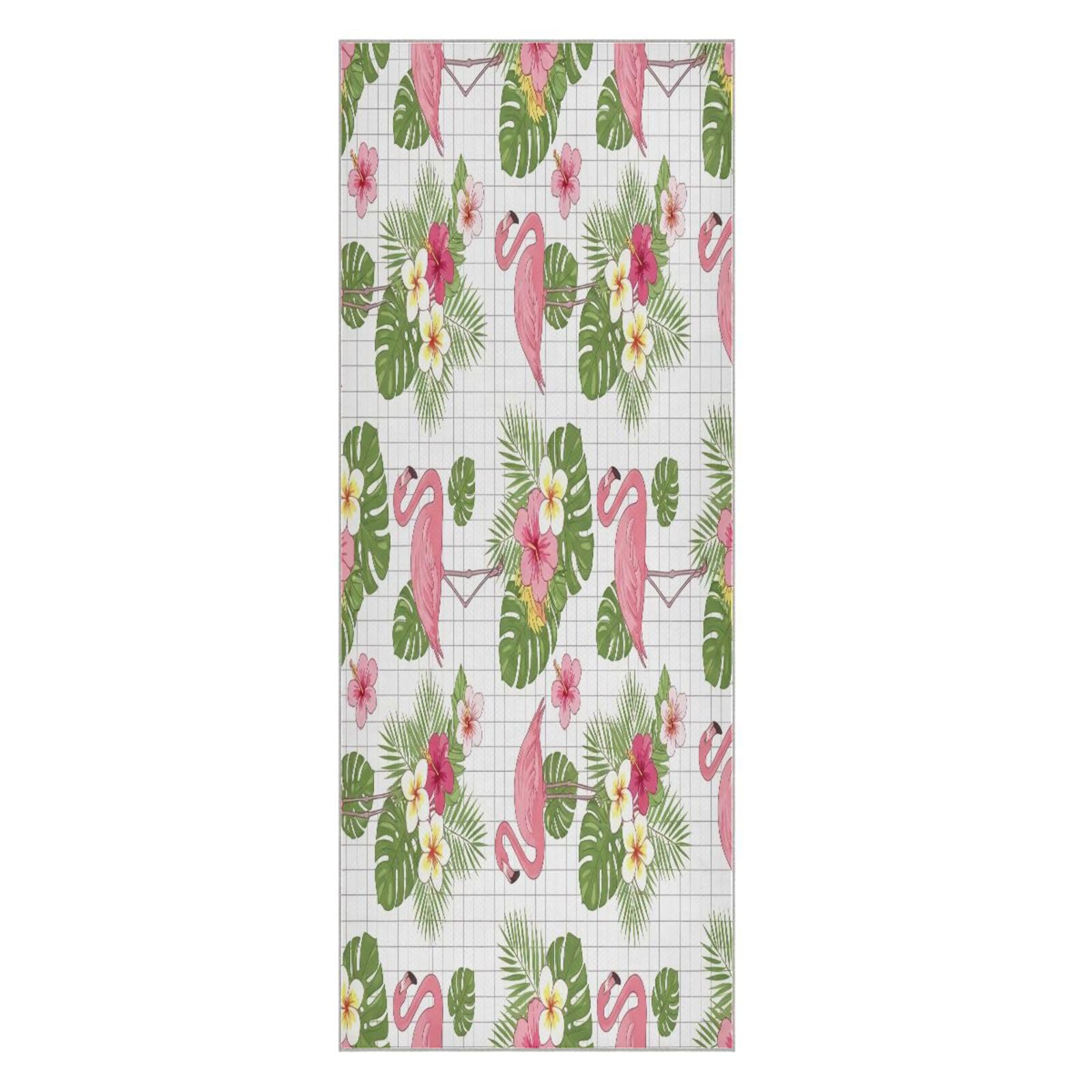 BURSTDDY Flamingo Hot Yoga Towel Absorbent Non Slip Yoga Mat Towel