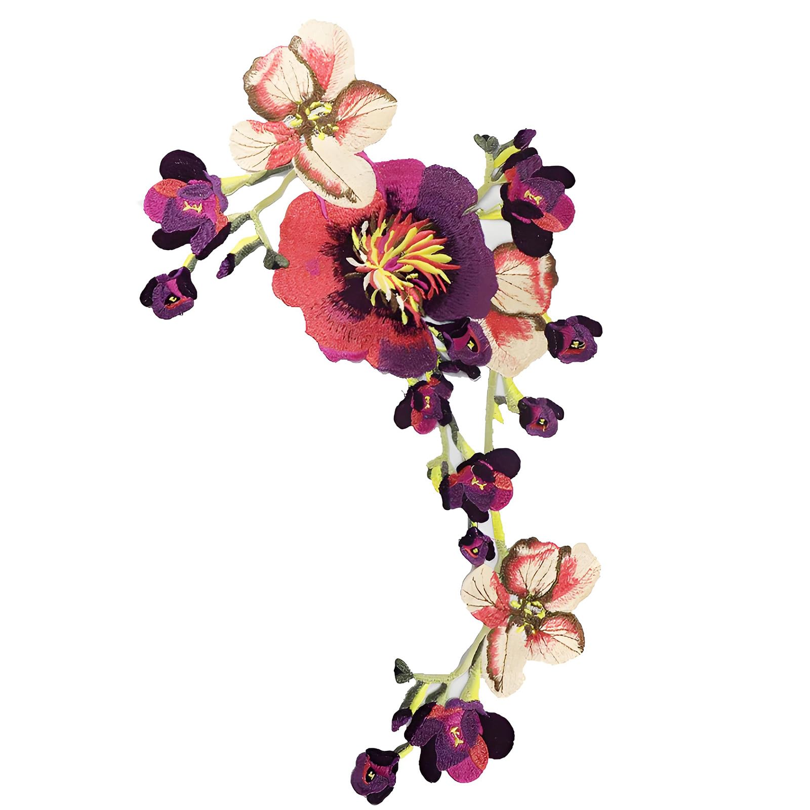 JSGHGDF Embroidered Applique Water Soluble Sewing on Fabric Sticker for Shirt Dress Cheongsam Clothing Costume Decoration Embroidery Trim Applique